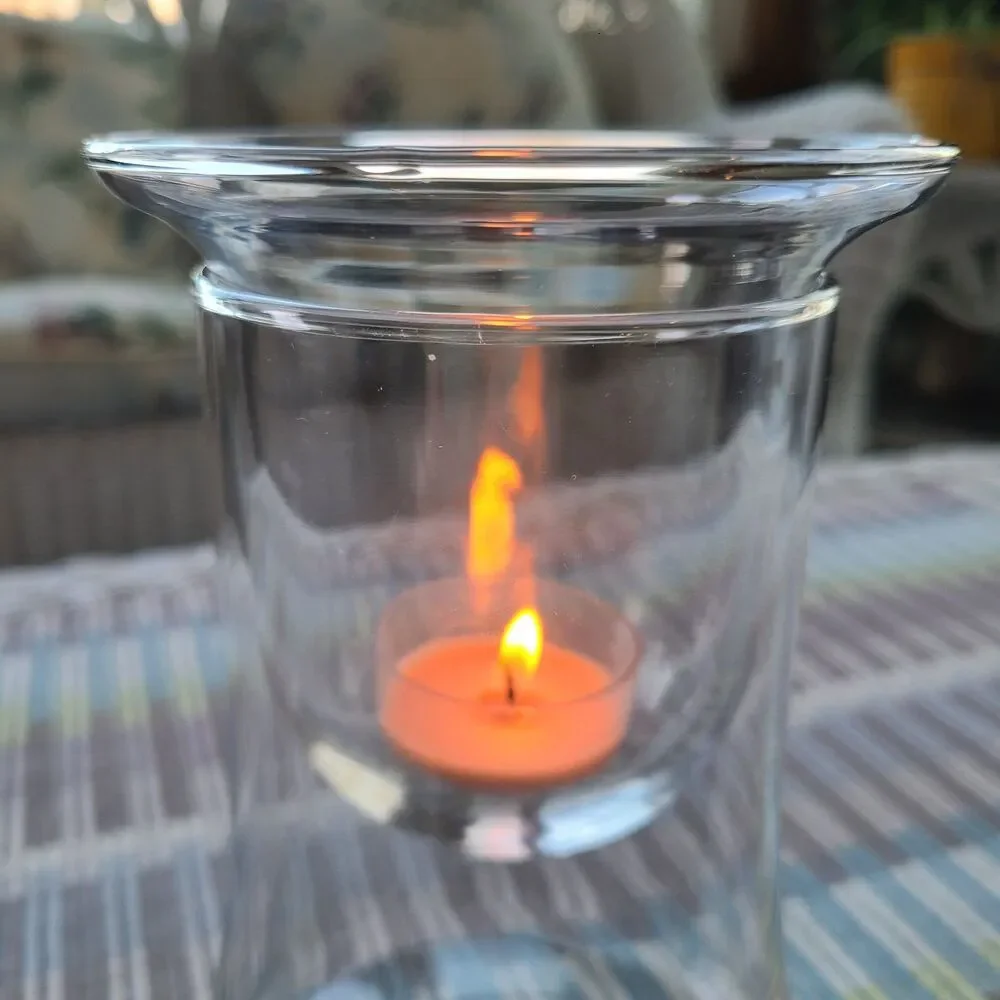 Home Interiors Two Piece Candle Holder Item 12289 Suspended Tealight Clear Glass